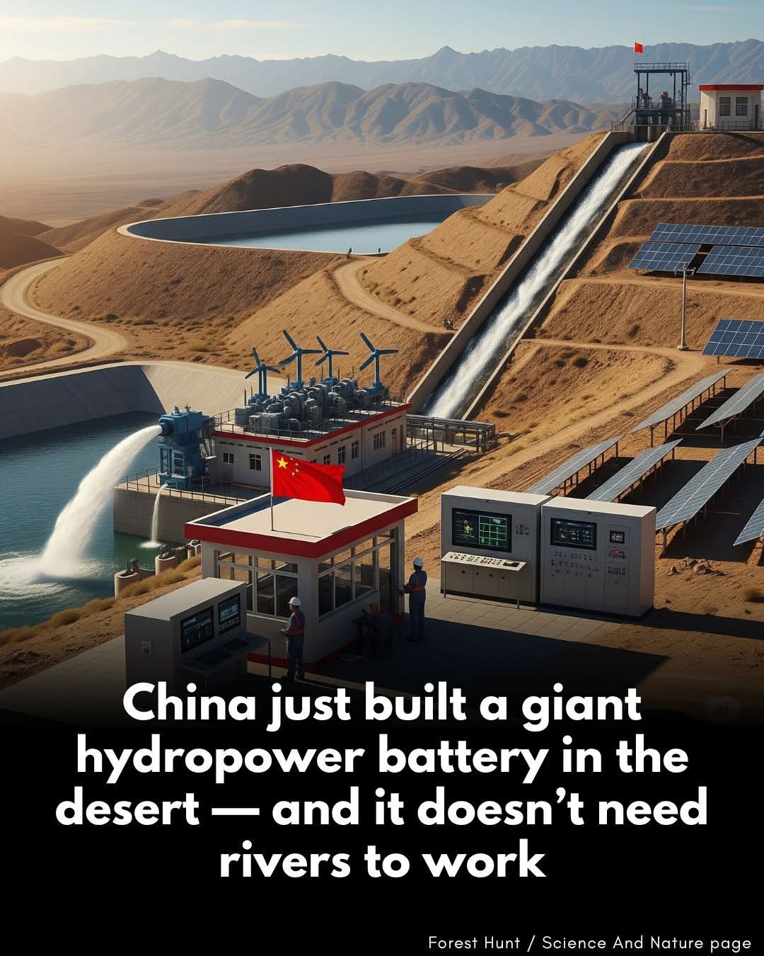 China Just Built A Giant Hydropower Battery in the Desert Which Does Not Need Rivers To Work