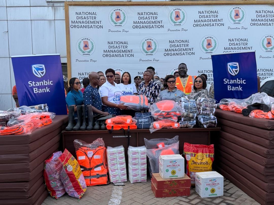 Stanbic Bank Ghana donates GHS 400,000 in flood and fire relief items to NADMO