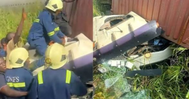 GNFS rescues five, salvages 54,000 litres of diesel after fuel tanker crash at Konongo