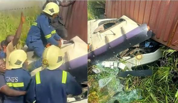 GNFS rescues five, salvages 54,000 litres of diesel after fuel tanker crash at Konongo