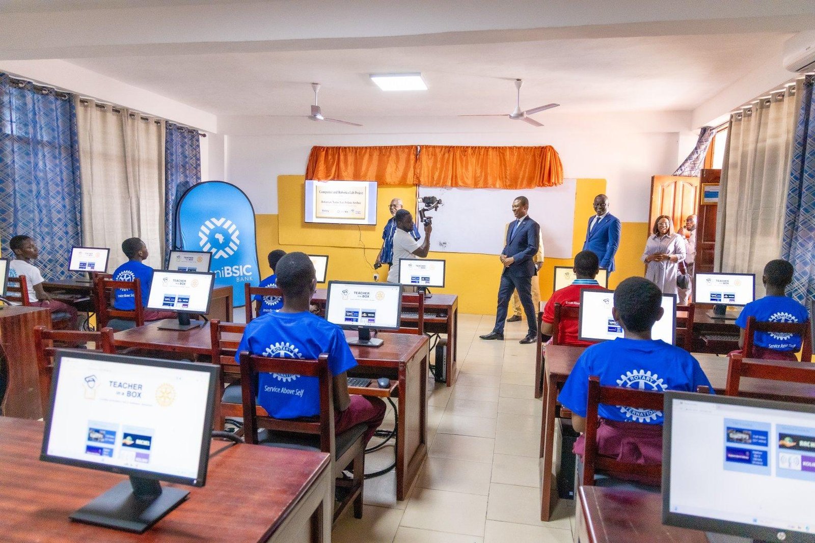 OmniBSIC Bank donates 20 computers to Prince of Peace International School to boost digital learning